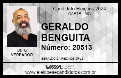 Candidato GERALDO BENGUITA 2024 - CAETÉ - Eleições