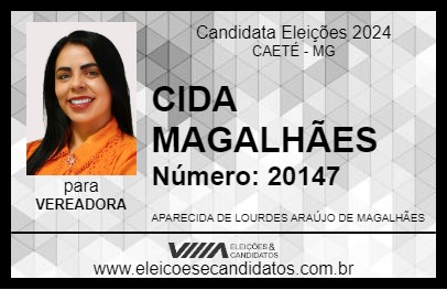 Candidato CIDA MAGALHÃES 2024 - CAETÉ - Eleições