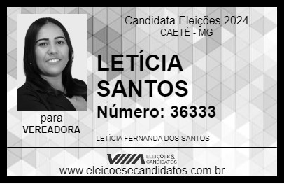 Candidato LETÍCIA SANTOS 2024 - CAETÉ - Eleições