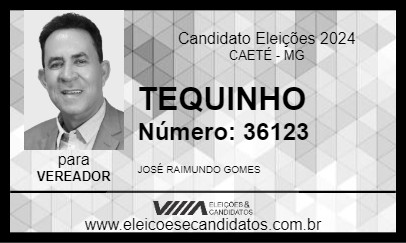 Candidato TEQUINHO 2024 - CAETÉ - Eleições