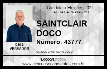 Candidato SAINTCLAIR DOCO 2024 - LAGOA DA PRATA - Eleições