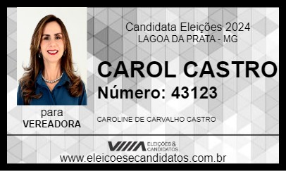 Candidato CAROL CASTRO 2024 - LAGOA DA PRATA - Eleições