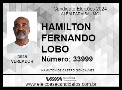 Candidato HAMILTON FERNANDO LOBO 2024 - ALÉM PARAÍBA - Eleições