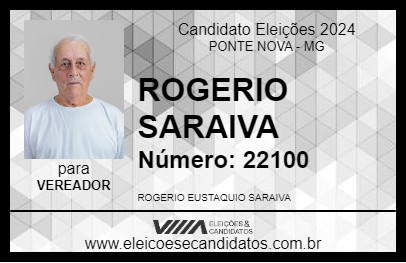 Candidato ROGERIO SARAIVA 2024 - PONTE NOVA - Eleições