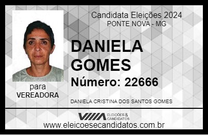 Candidato DANIELA GOMES 2024 - PONTE NOVA - Eleições