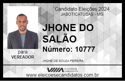 Candidato JHONE DO SALÃO 2024 - JABOTICATUBAS - Eleições