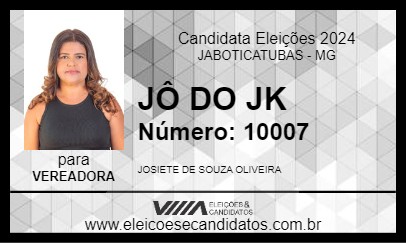 Candidato JÔ DO JK 2024 - JABOTICATUBAS - Eleições