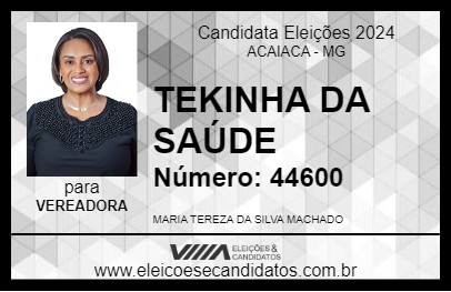 Candidato TEKINHA DA SAÚDE 2024 - ACAIACA - Eleições