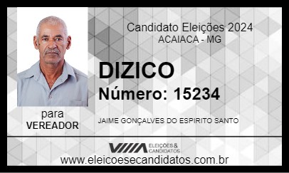 Candidato DIZICO 2024 - ACAIACA - Eleições