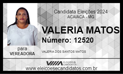 Candidato VALERIA MATOS 2024 - ACAIACA - Eleições