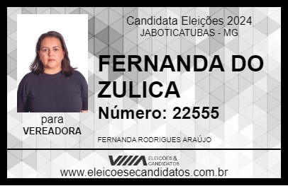 Candidato FERNANDA DO ZULICA 2024 - JABOTICATUBAS - Eleições