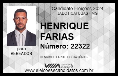 Candidato HENRIQUE FARIAS 2024 - JABOTICATUBAS - Eleições