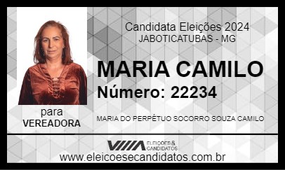 Candidato MARIA CAMILO 2024 - JABOTICATUBAS - Eleições