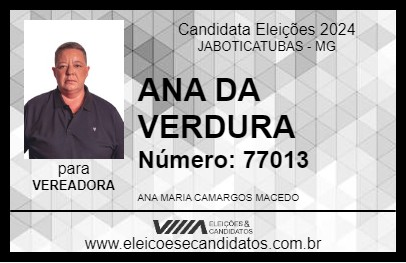 Candidato ANA DA VERDURA 2024 - JABOTICATUBAS - Eleições