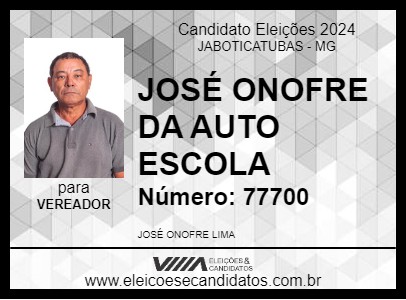 Candidato JOSÉ ONOFRE DA AUTO ESCOLA 2024 - JABOTICATUBAS - Eleições