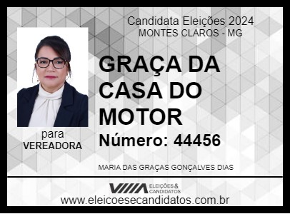 Candidato GRAÇA DA CASA DO MOTOR 2024 - MONTES CLAROS - Eleições