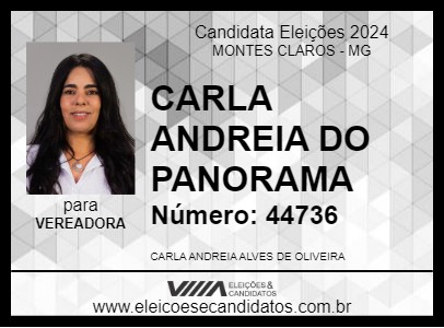 Candidato CARLA ANDREIA DO PANORAMA 2024 - MONTES CLAROS - Eleições