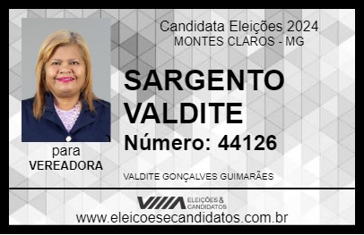 Candidato SARGENTO VALDITE 2024 - MONTES CLAROS - Eleições