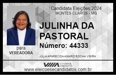 Candidato JULINHA DA PASTORAL 2024 - MONTES CLAROS - Eleições