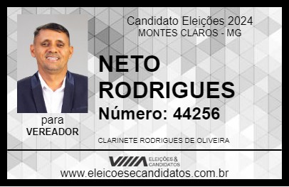 Candidato NETO RODRIGUES 2024 - MONTES CLAROS - Eleições