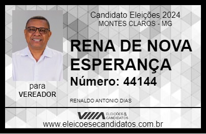 Candidato RENA DE NOVA ESPERANÇA 2024 - MONTES CLAROS - Eleições