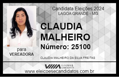 Candidato CLAUDIA MALHEIRO 2024 - LAGOA GRANDE - Eleições