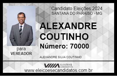 Candidato ALEXANDRE COUTINHO 2024 - SANTANA DO PARAÍSO - Eleições