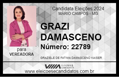 Candidato GRAZI DAMASCENO 2024 - MÁRIO CAMPOS - Eleições