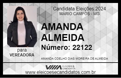 Candidato AMANDA ALMEIDA 2024 - MÁRIO CAMPOS - Eleições