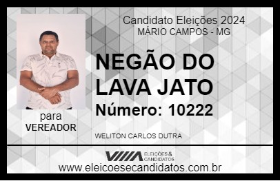 Candidato NEGÃO DO LAVA JATO 2024 - MÁRIO CAMPOS - Eleições