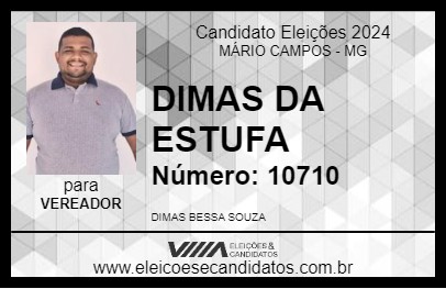 Candidato DIMAS DA ESTUFA 2024 - MÁRIO CAMPOS - Eleições