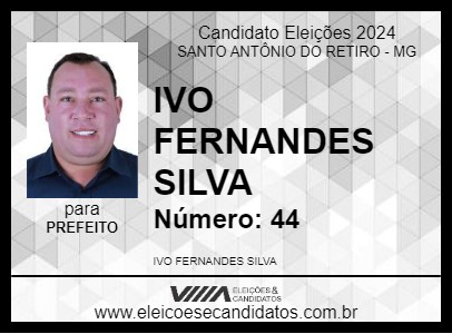 Candidato IVO FERNANDES SILVA 2024 - SANTO ANTÔNIO DO RETIRO - Eleições