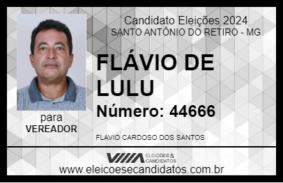 Candidato FLÁVIO LULU 2024 - SANTO ANTÔNIO DO RETIRO - Eleições