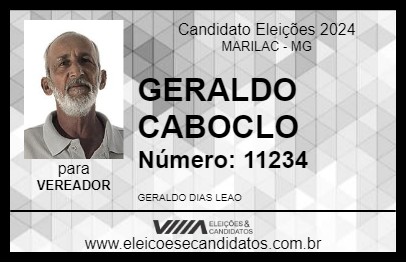 Candidato GERALDO CABOCLO 2024 - MARILAC - Eleições