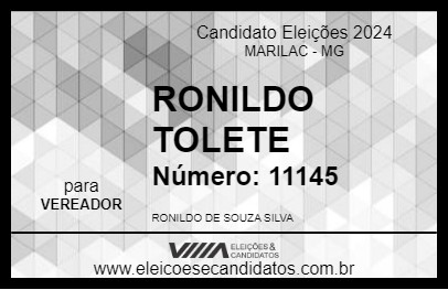 Candidato RONILDO TOLETE 2024 - MARILAC - Eleições