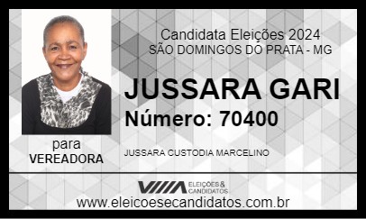 Candidato JUSSARA GARI 2024 - SÃO DOMINGOS DO PRATA - Eleições