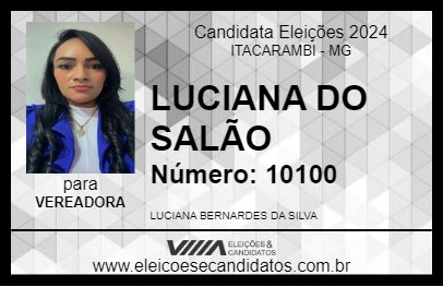 Candidato LUCIANA DO SALÃO 2024 - ITACARAMBI - Eleições