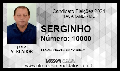 Candidato SERGINHO 2024 - ITACARAMBI - Eleições