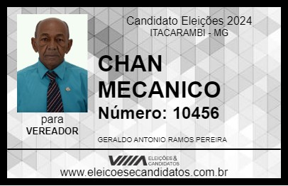 Candidato CHAN MECANICO 2024 - ITACARAMBI - Eleições