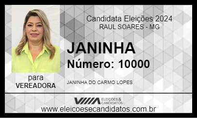 Candidato JANINHA 2024 - RAUL SOARES - Eleições