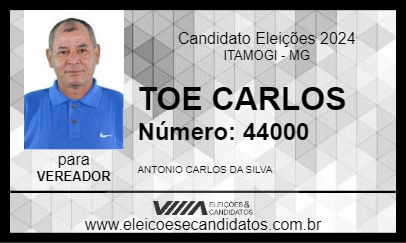 Candidato TOE CARLOS 2024 - ITAMOGI - Eleições