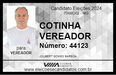 Candidato COTINHA VEREADOR 2024 - ITAMOGI - Eleições