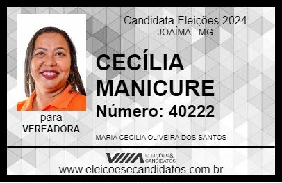 Candidato CECÍLIA MANICURE 2024 - JOAÍMA - Eleições