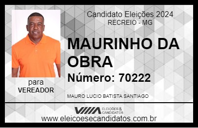 Candidato MAURINHO DA OBRA 2024 - RECREIO - Eleições