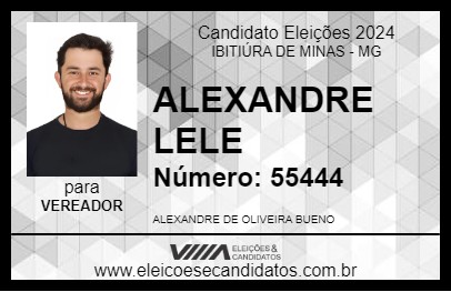 Candidato ALEXANDRE LELE 2024 - IBITIÚRA DE MINAS - Eleições