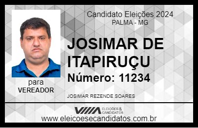 Candidato JOSIMAR DE ITAPIRUÇU 2024 - PALMA - Eleições