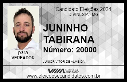 Candidato JUNINHO TABIRANA 2024 - DIVINÉSIA - Eleições