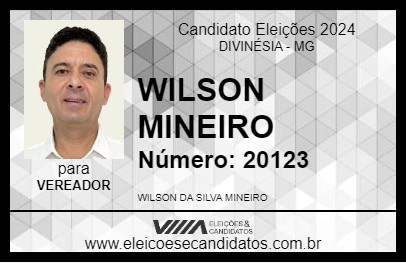 Candidato WILSON MINEIRO 2024 - DIVINÉSIA - Eleições