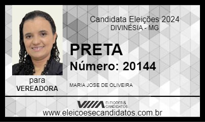 Candidato PRETA 2024 - DIVINÉSIA - Eleições