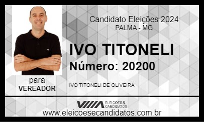 Candidato IVO TITONELI 2024 - PALMA - Eleições